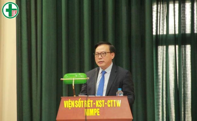 TS.BS.Hoàng Đình Cảnh, Viện trưởng Sốt rét - Ký sinh trùng - Côn trùng Trung ương phát biểu.